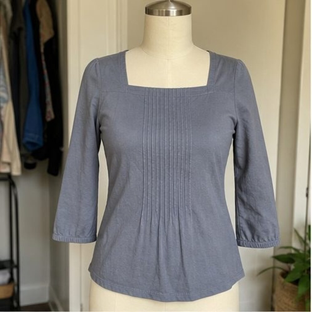 Gray Pleated Blouse